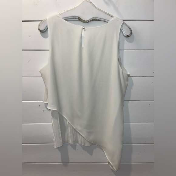 JULES & LEOPOLD – White Asymmetrical Sleeveless Blouse – Size XL - Picture 6 of 8